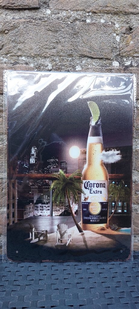 Metalen reclamebord Corona (nr17), Ophalen of Verzenden, Nieuw, Reclamebord, Plaat of Schild, Overige merken