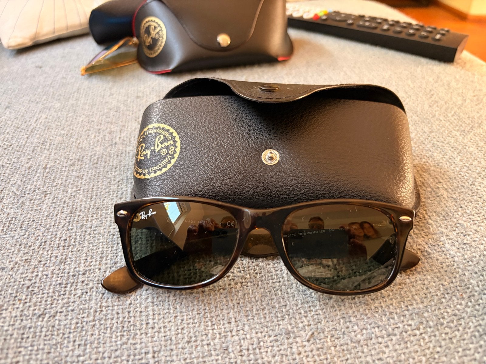 Ray-Ban New Wayfarer RB2132 Zonnebril Havana 5218, Gebruikt, Zonnebril, Bruin, Ophalen of Verzenden