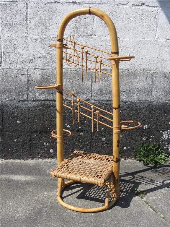 Plantenstandaard '60s ( rotan ) Retro/Vintage/Design, Ophalen, Huis en Inrichting