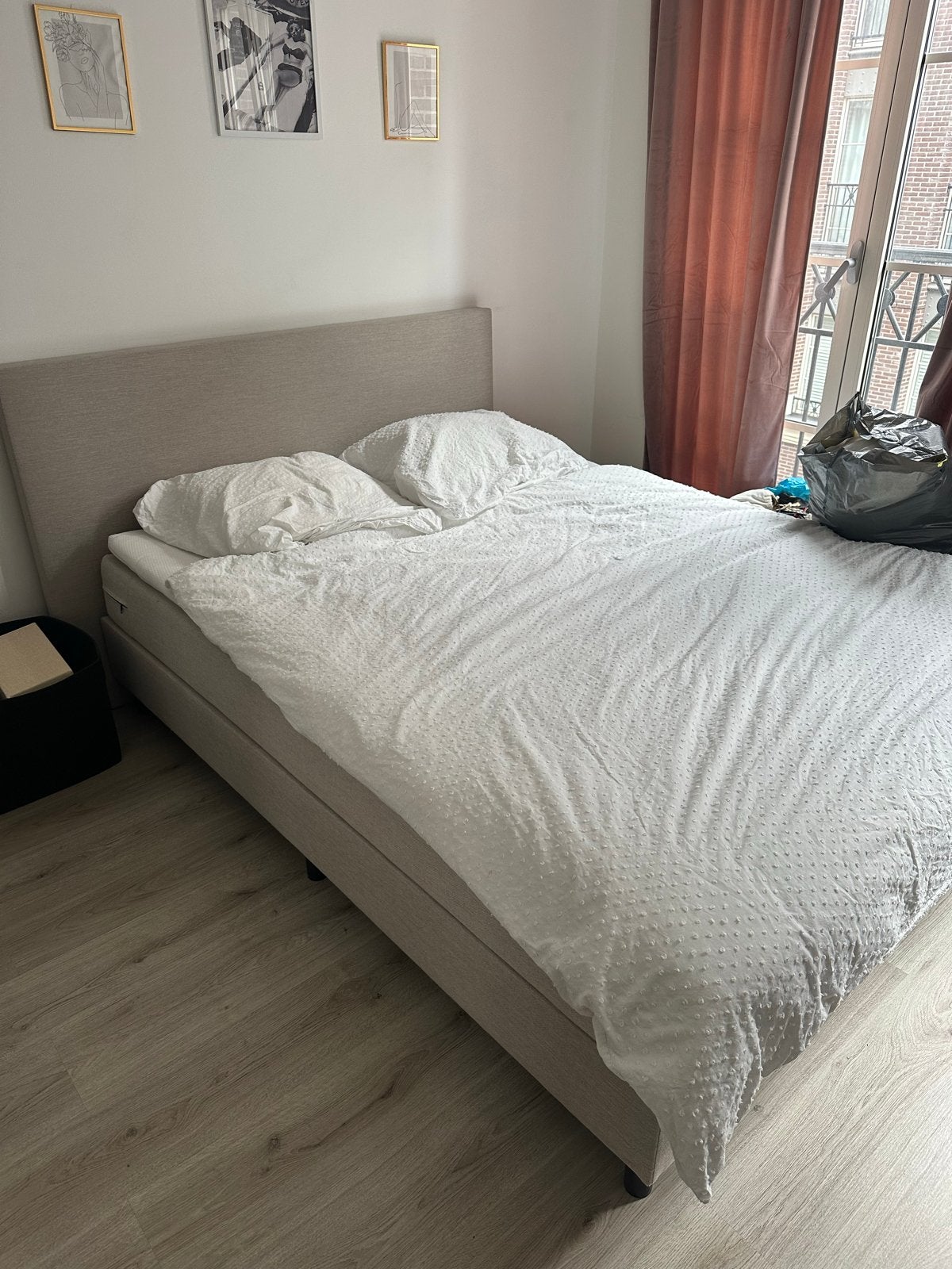 1.60 bij 2m boxspring, Ophalen, Gebruikt, Tweepersoons, 200 cm