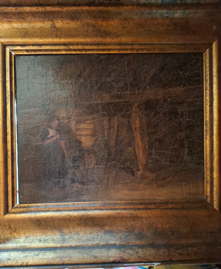 Olieverf schilderij J W S de Groot (1877-1956), Antiek en Kunst, Kunst | Schilderijen | Klassiek, Ophalen of Verzenden