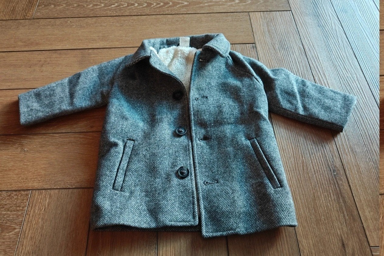 H&M Baby Jasje Grijs met Teddy Voering - Maat 74, Ophalen of Verzenden, Zo goed als nieuw, H&M, Jongen of Meisje