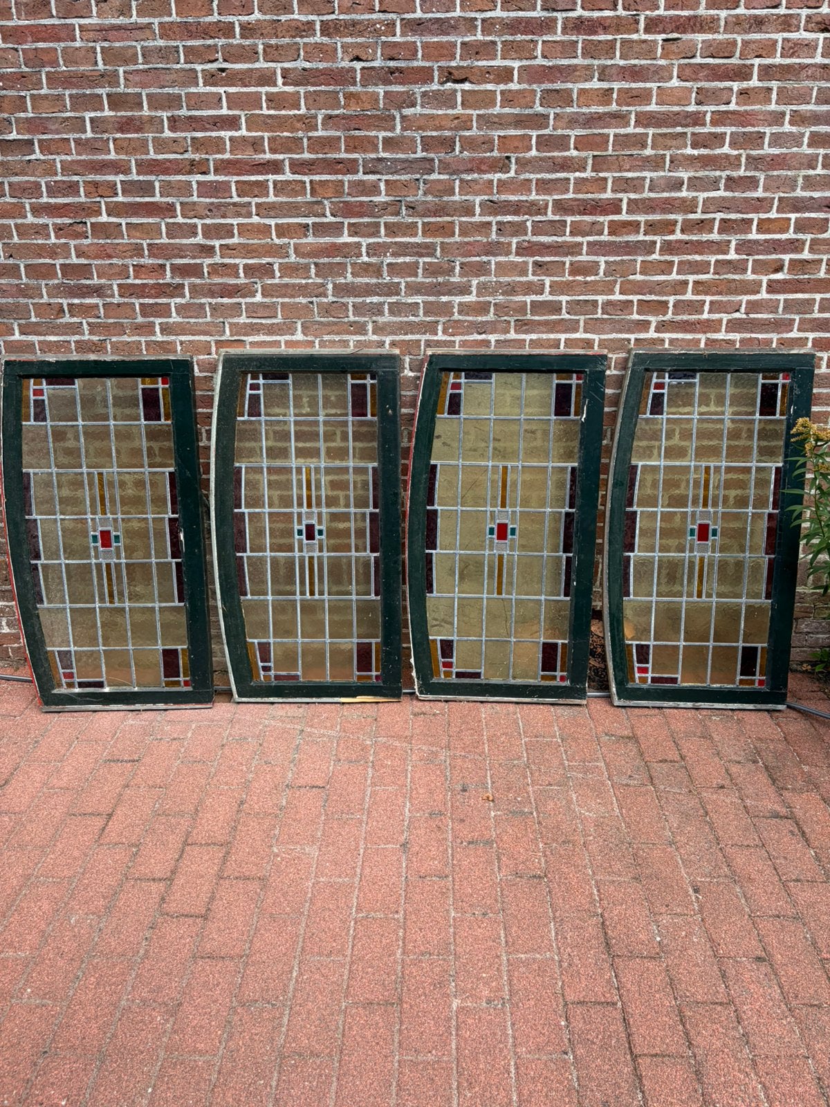 4 glas in lood ramen, Doe-het-zelf en Verbouw, Glas en Ramen, Ophalen, Gebruikt, Minder dan 80 cm, Glas in lood