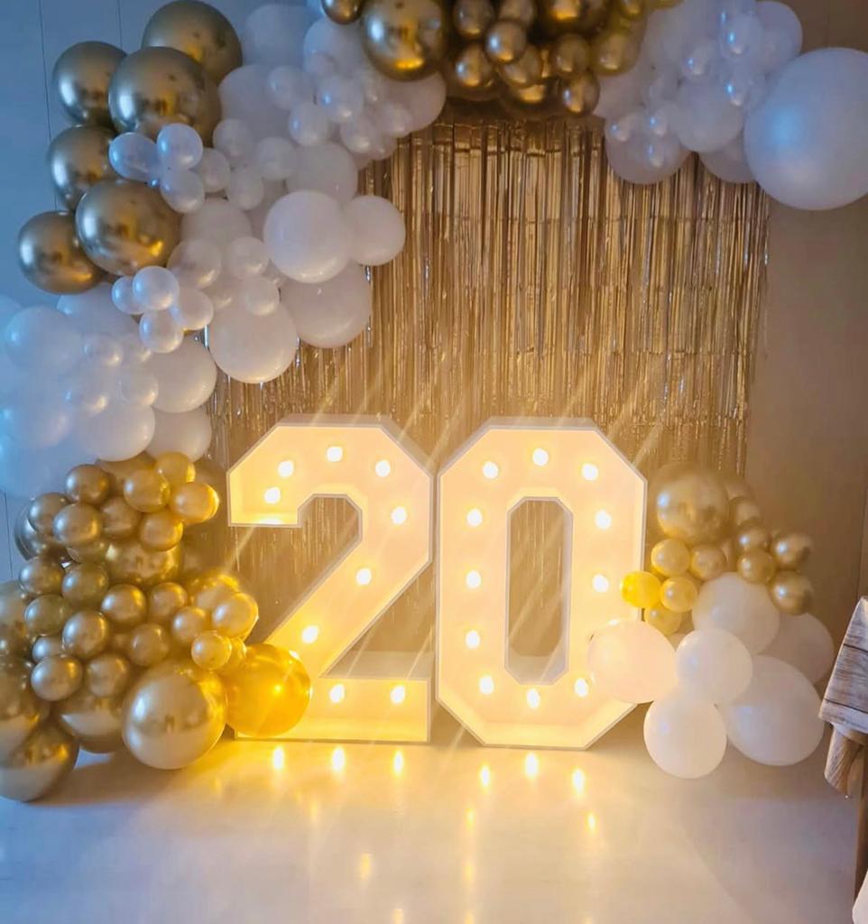 Lichtcijfers te huur voor elk feest of evenement, Ophalen, Zo goed als nieuw, Versiering, Verjaardag