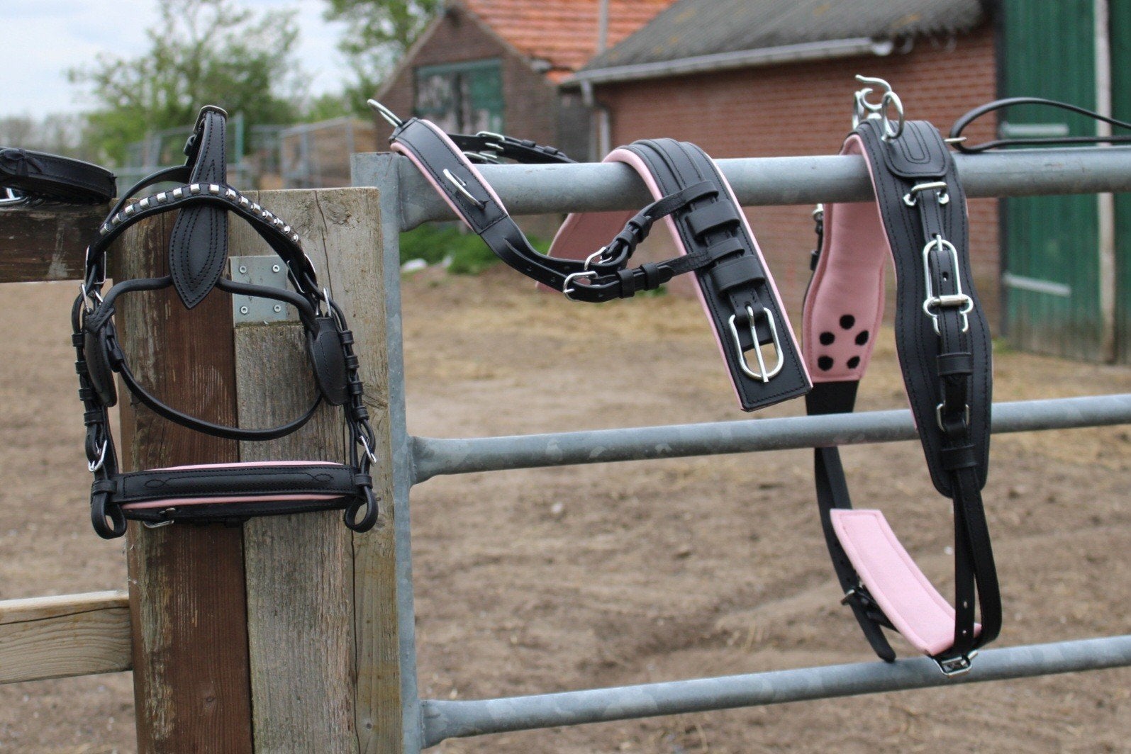 Te koop super gave roze onderlegd shetlander mentuig nieuw, Dieren en Toebehoren, ., Bit, Antislip, .