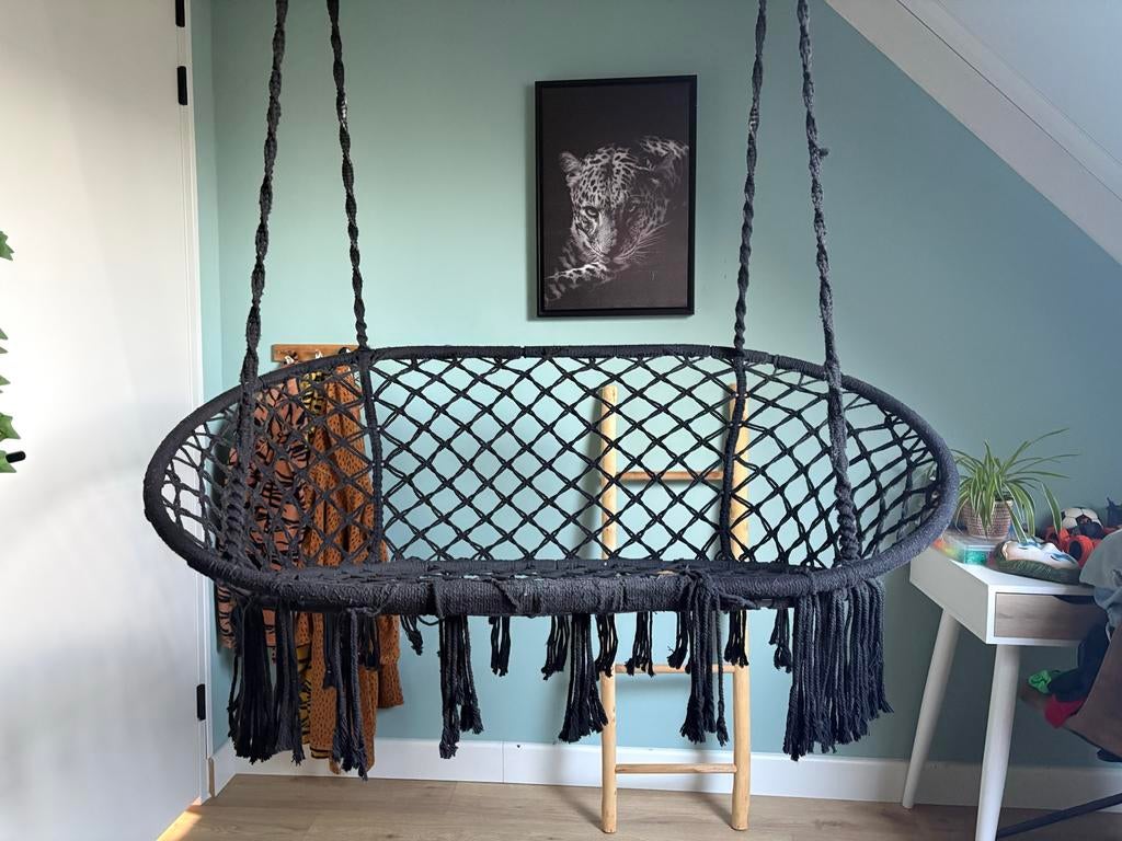 Hangbank Knoet zwart Xenos, Huis en Inrichting, Ophalen, Gebruikt, Zwart, Eén