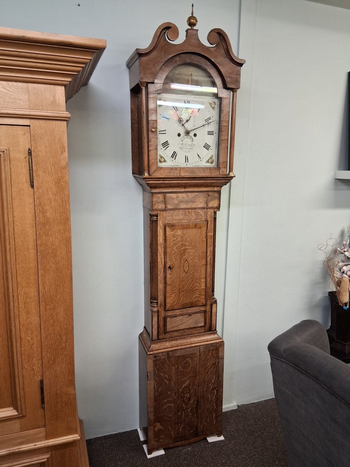 Antieke Engelse staande klok - J. Wilkinson Leicester.WD-026, Ophalen of Verzenden