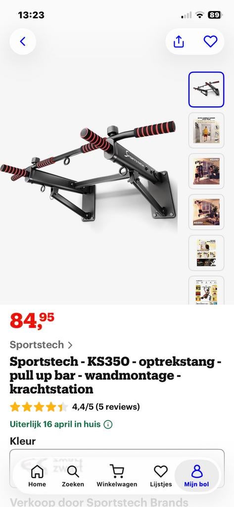 Pull up bar optrekstang armspieren trainen optrekken, Sport en Fitness, Fitnessapparatuur, Ophalen, Krachtstation, Armen, Zo goed als nieuw