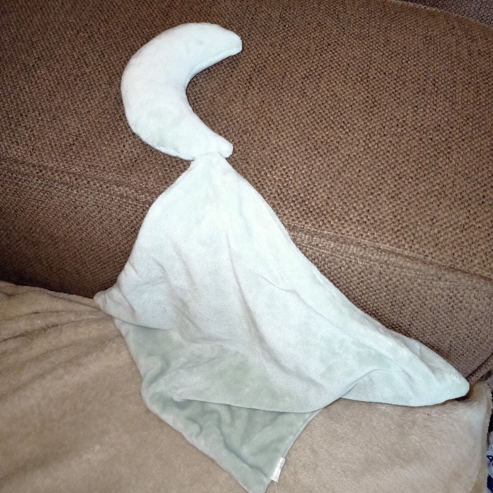 Zeeman geoen velours knuffeldoek met halve maan met rammela, Met geluid, Groen, Overige merken, Ophalen of Verzenden