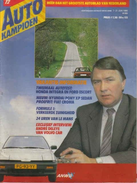 Autokampioen 12 1986 : Rover P4 - Fiat Croma - Honda Integra, Ophalen of Verzenden, Gelezen, Algemeen