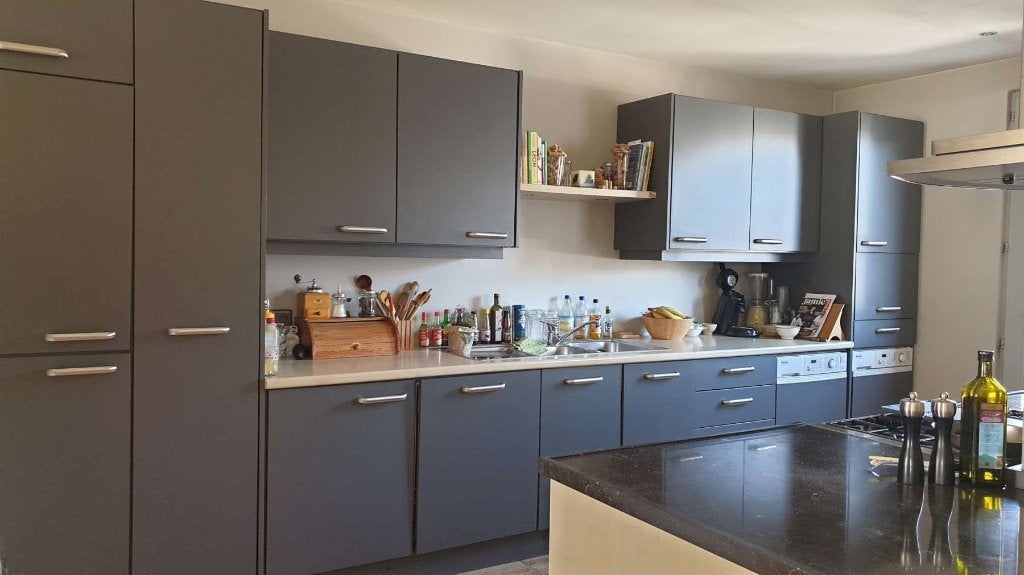 Volledige keuken + keukeneiland, in perfekte staat,stevig !, Ophalen, 25 tot 50 cm, Minder dan 100 cm