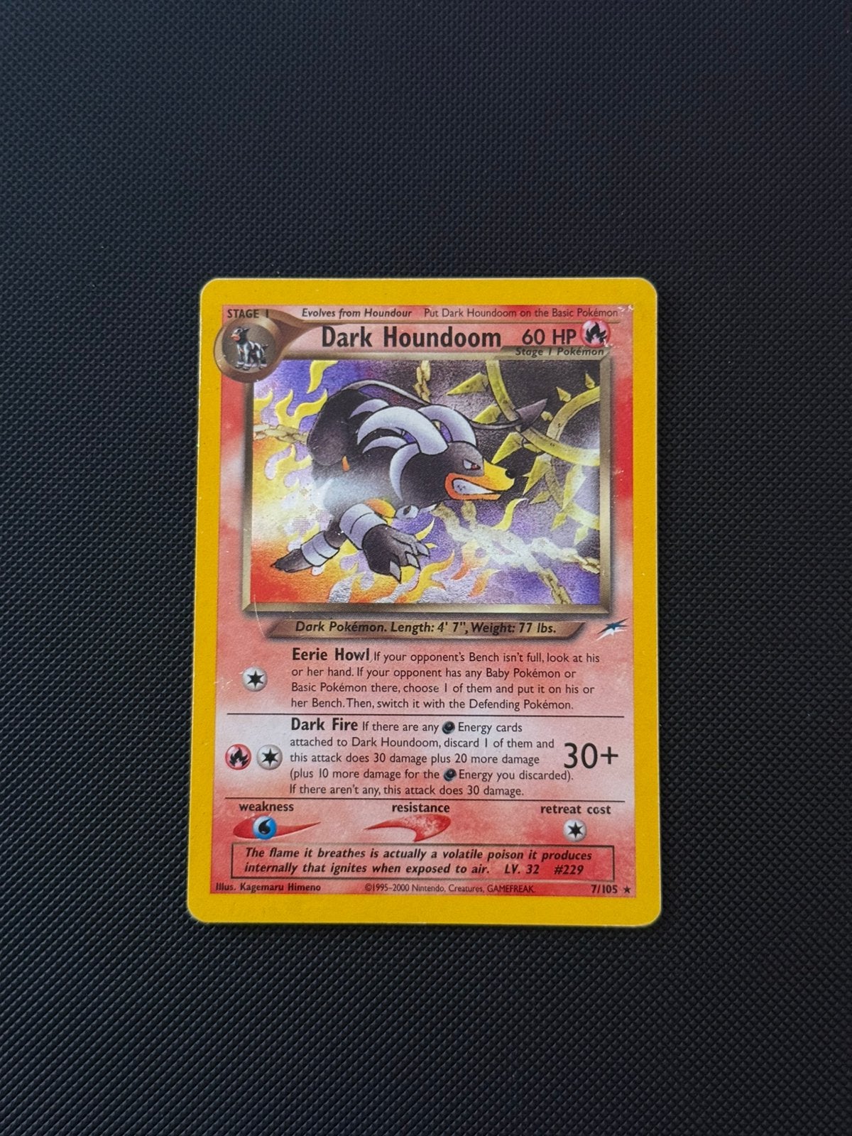 Dark Houndoom 7/105, Neo Destiny, vintage pokemon kaart, Ophalen of Verzenden, Zo goed als nieuw