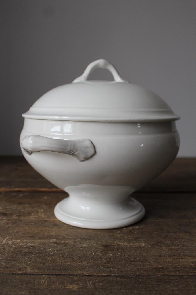 Oude brocante terrine off white Nimy Nr.2 *Pronck & Praal*, Ophalen of Verzenden