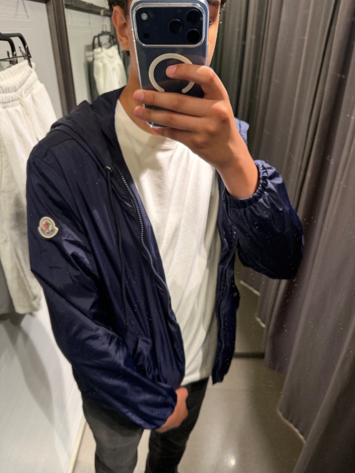 Moncler Jas Maat M, Kleding | Heren, Jassen | Zomer, Ophalen of Verzenden, Zo goed als nieuw, Maat 48/50 (M), Blauw