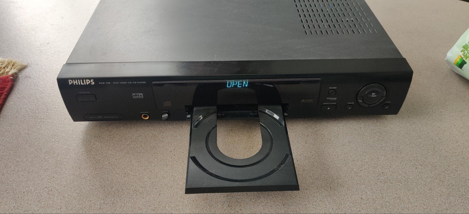 Philips DVD-speler (dvd 750), Audio, Tv en Foto, Ophalen, Niet werkend, Dvd-speler, Philips
