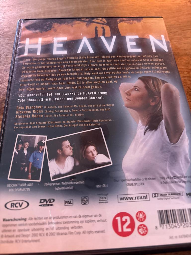 Heaven DVD - Drama met Cate Blanchett & Giovanni Ribisi, Vanaf 12 jaar, Verzenden, Gebruikt