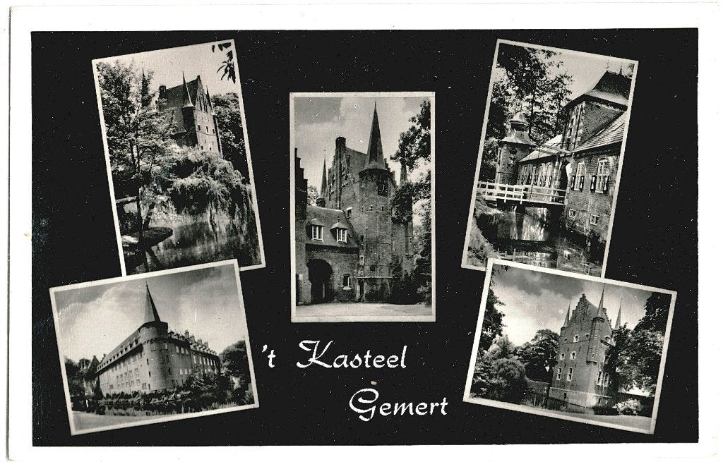 Gemert NB, 't Kasteel, 5-luik, verstuurd 1961,, Verzenden, 1960 tot 1980, Gelopen, Noord-Brabant