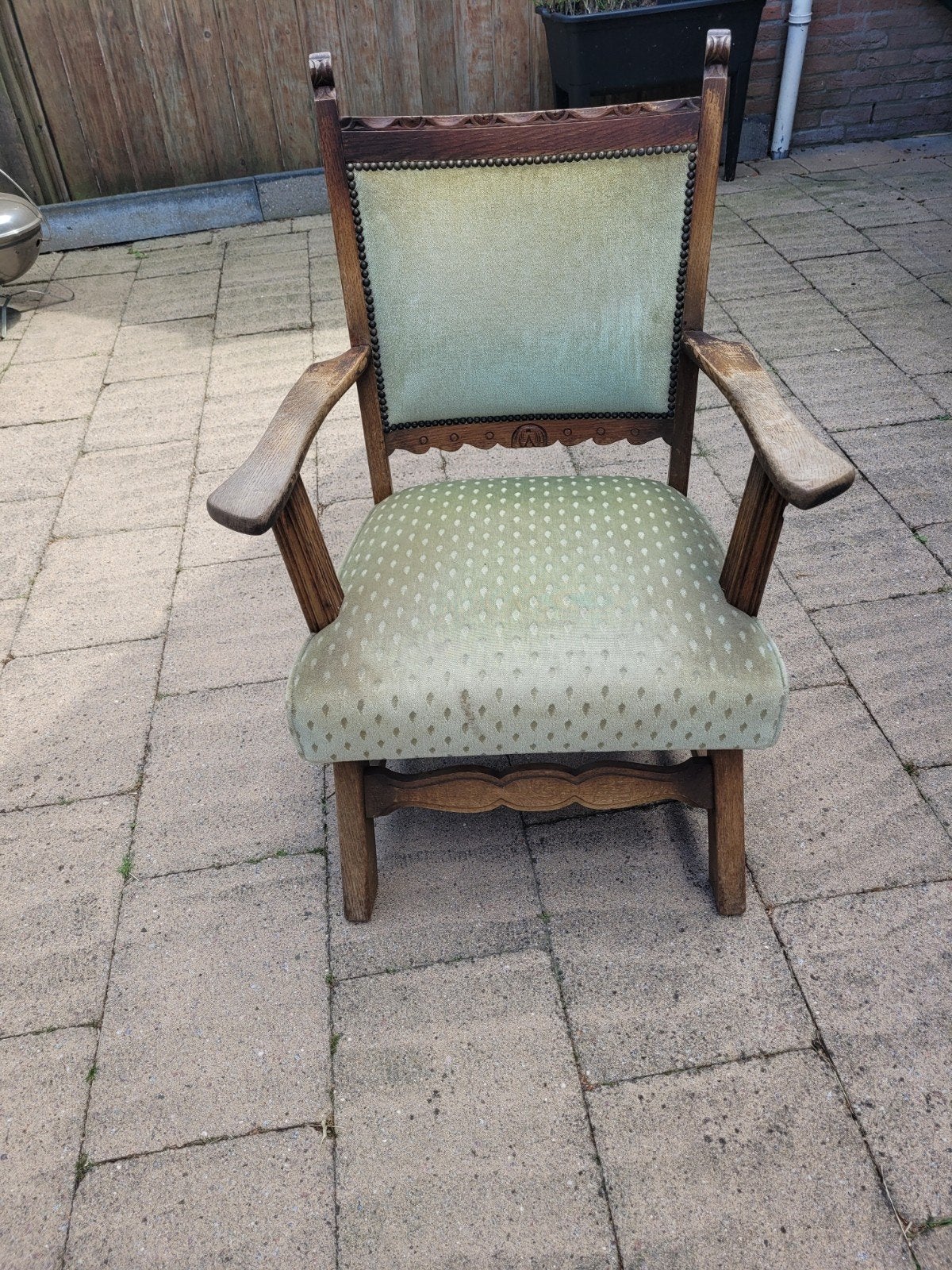 Antieke/Vintage houten "opa" stoel, Antiek en Kunst, Ophalen