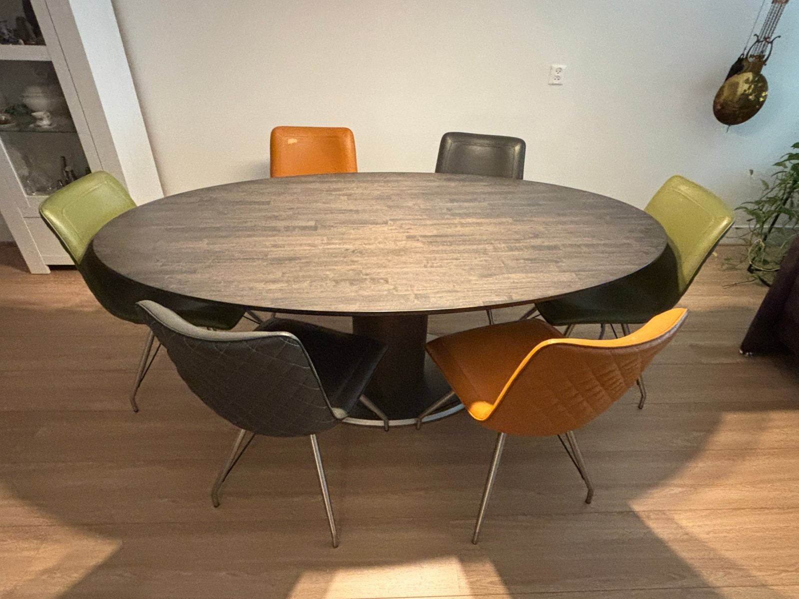 Tot medio septmber:1-6 stoelen, Huis en Inrichting, Tafels | Eettafels, Ophalen, Gebruikt, 100 tot 150 cm, Vijf personen of meer