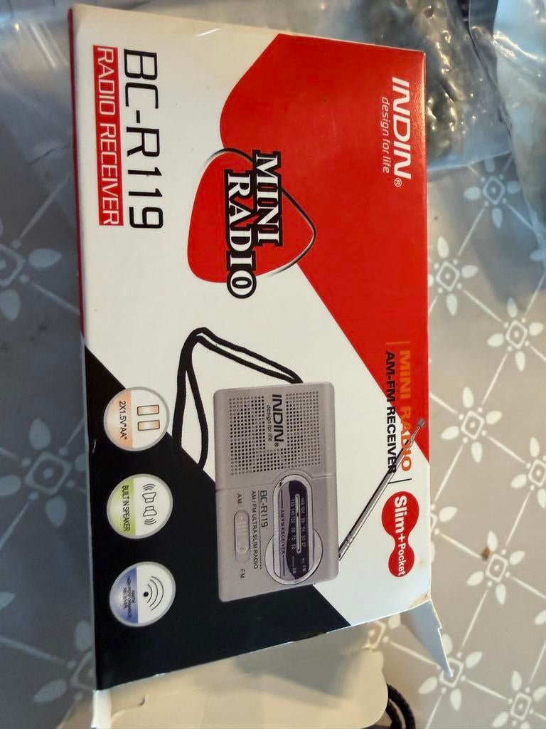 INDIN Mini Radio BC-R119 AM/FM Ontvanger Draagbaar, Ophalen of Verzenden, Nieuw, Radio