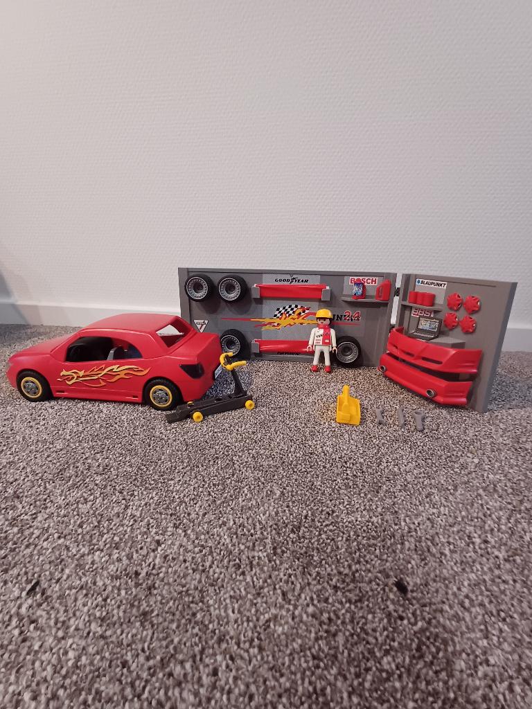 Playmobil sportwagen met werkplaats (4321), Ophalen, Zo goed als nieuw
