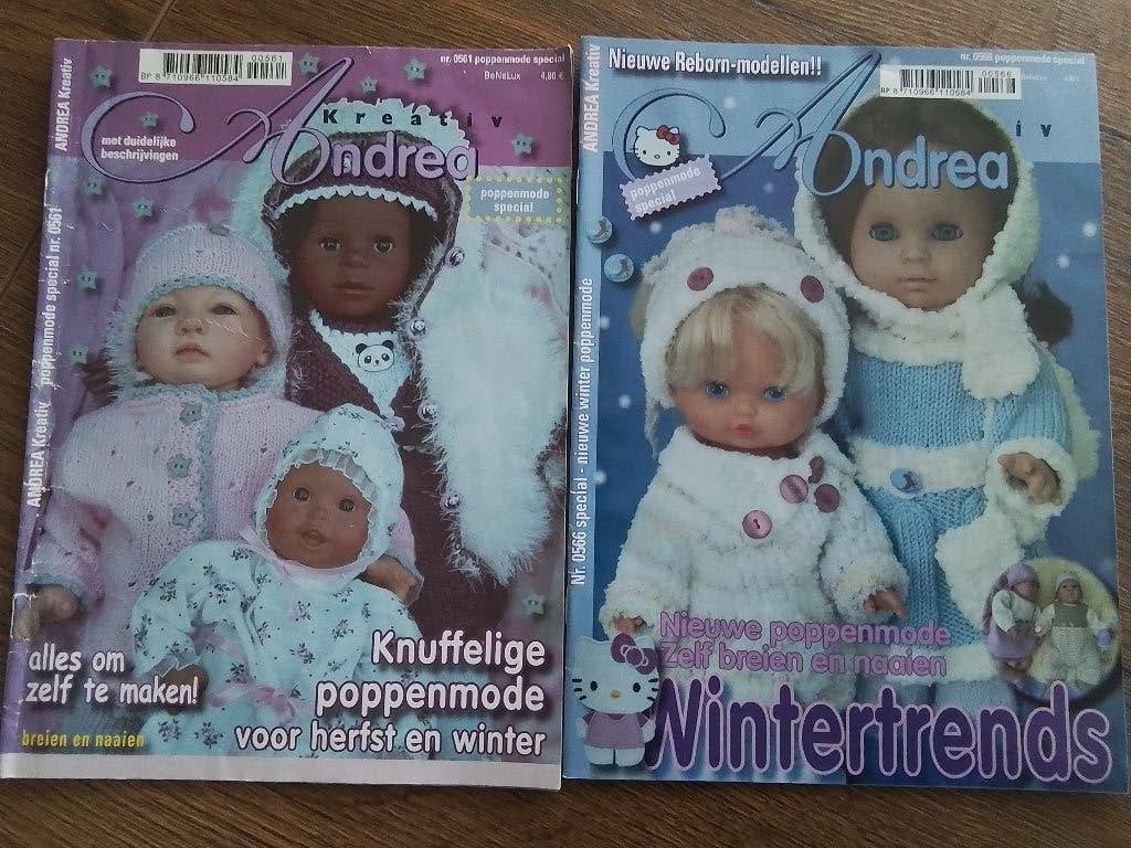 2 Andrea poppenkleertjes, Ophalen of Verzenden, Zo goed als nieuw, Handborduren, Patroon