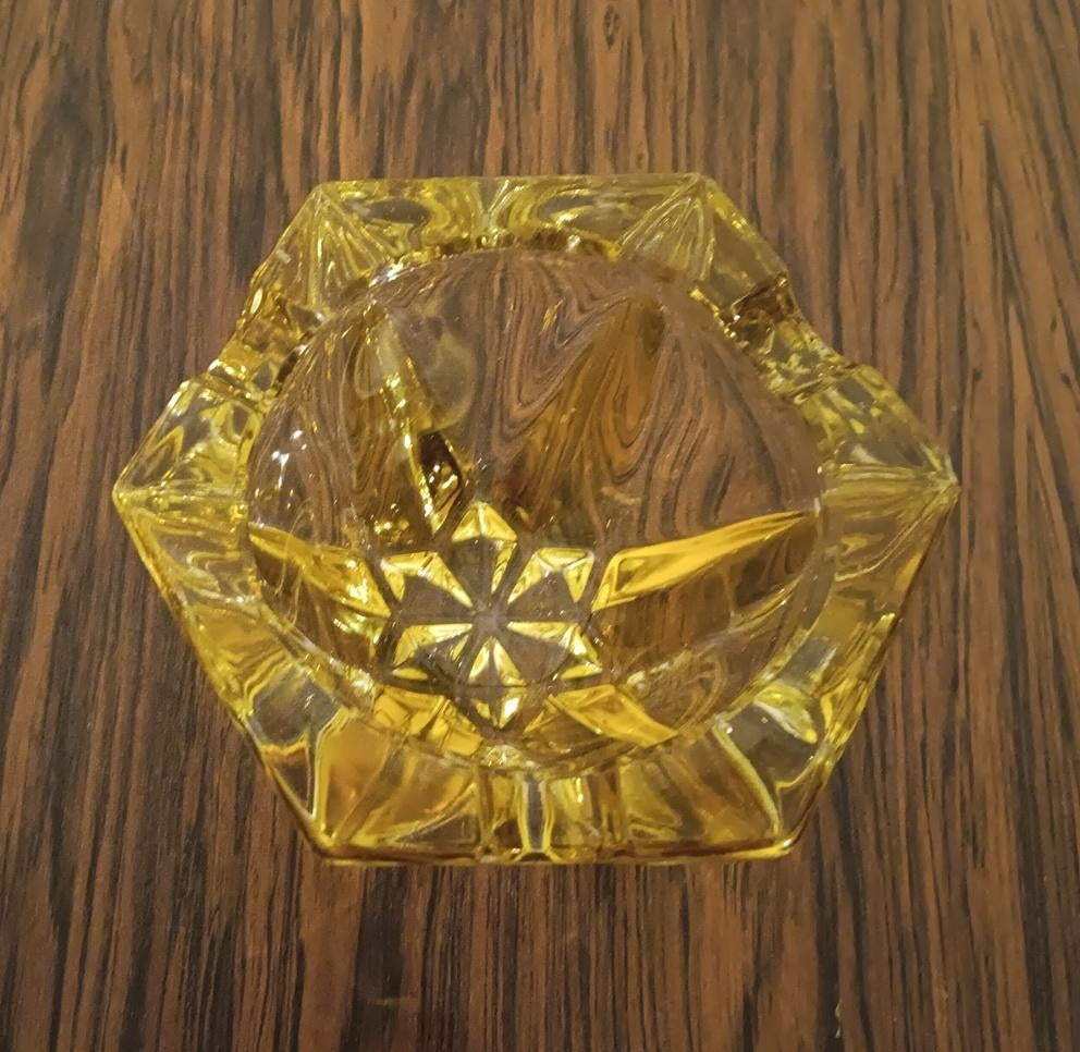 Vintage kristal asbak, Ophalen of Verzenden, Zo goed als nieuw, Asbak