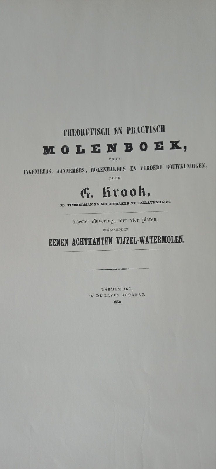 Theoretisch en Practisch Molenboek G. Grook 1850, Ophalen of Verzenden, Bouwkunde, G. Grook