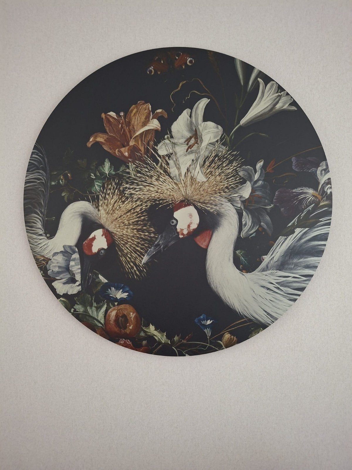Rond Schilderij Twee Vogels - 1 Meter Diameter, Ophalen