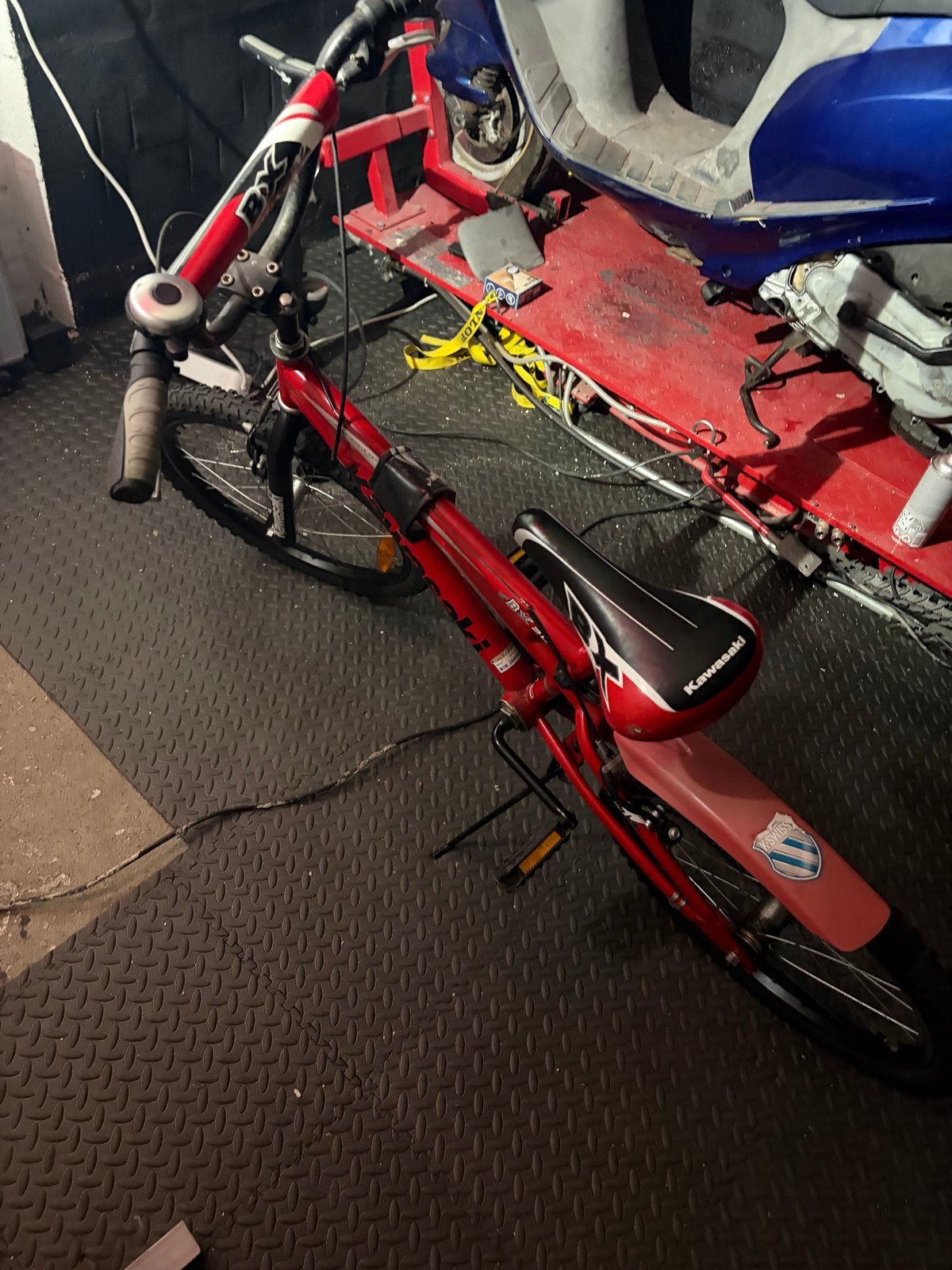 Kawasaki Kinder Crossfiets Rood - Gebruikt, Gebruikt, Staal, Velgrem, 20 tot 24 inch