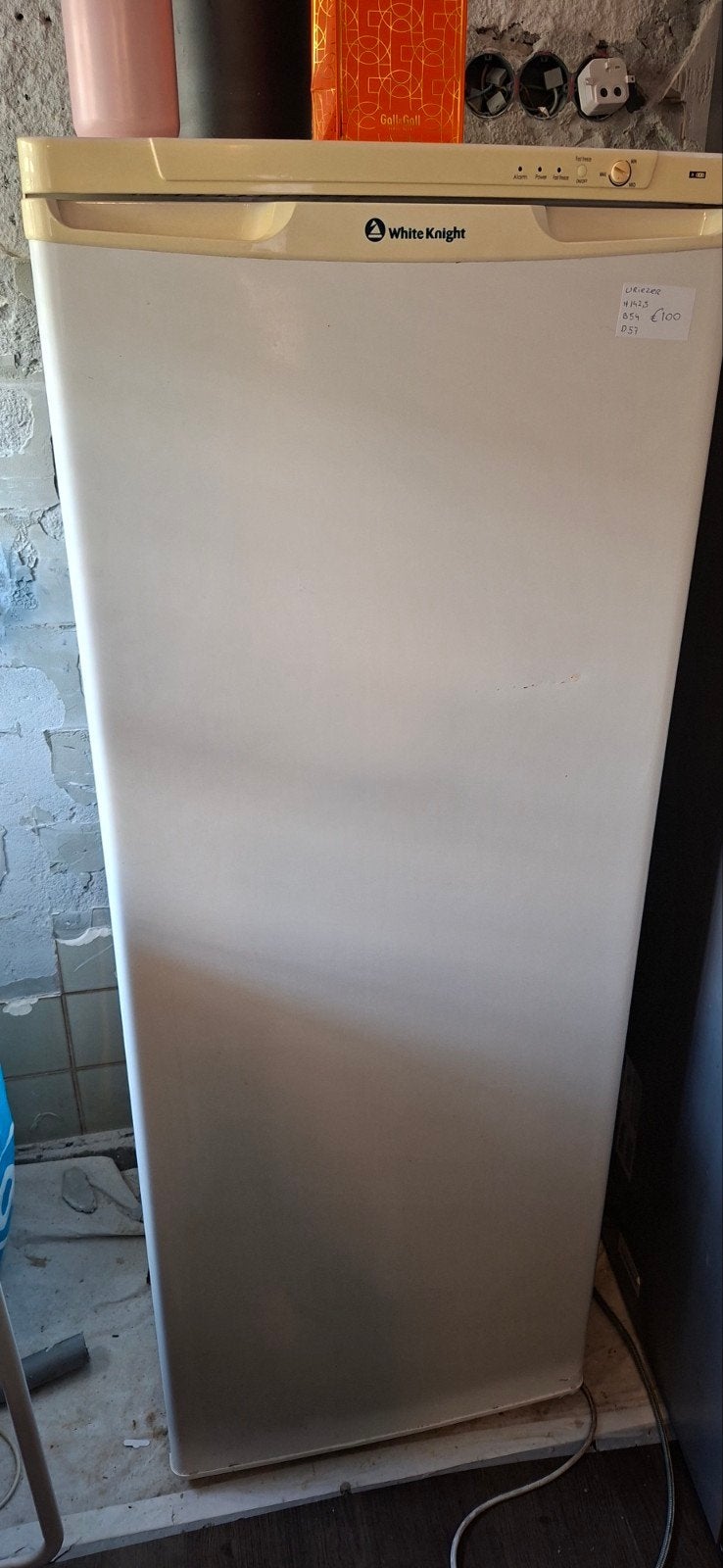 White Knight vriezer H142.5 B54 D57 - Zo goed als nieuw, Vrieskast, Minder dan 60 cm, Ophalen of Verzenden, Zo goed als nieuw