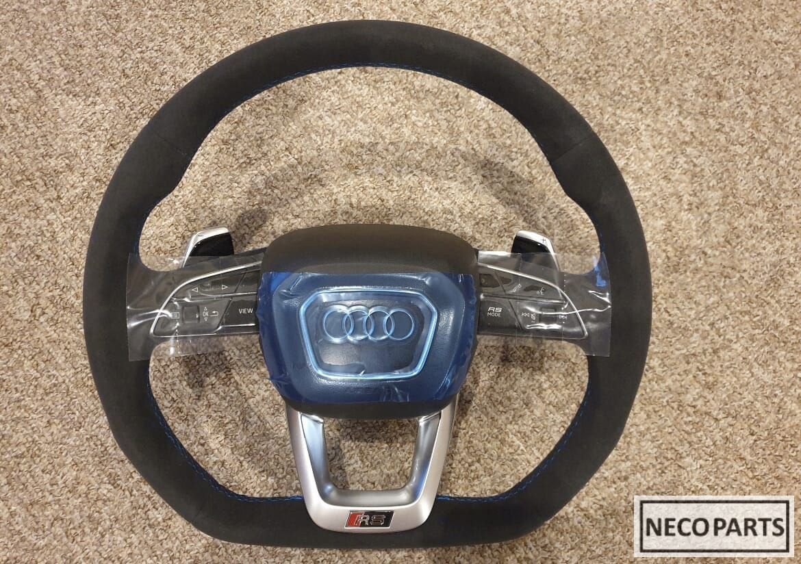 AUDI RSQ3 STUURWIEL STUUR ALCANTARA BLAUWE STICKSELS, Gebruikt, -, Achter, -