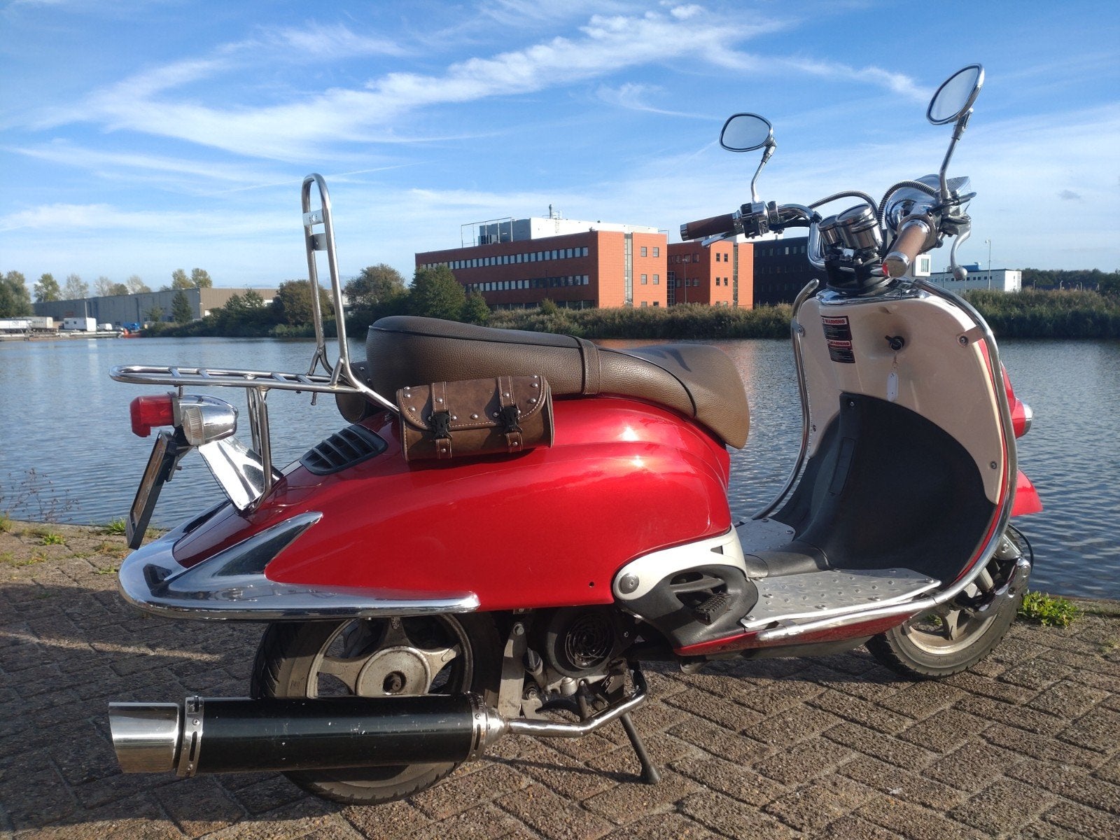 Retro bromscooter ZNEN Rood/Wit - custom -Goed Onderhouden, Fietsen en Brommers, Ophalen, Gebruikt, Benzine, Overige merken
