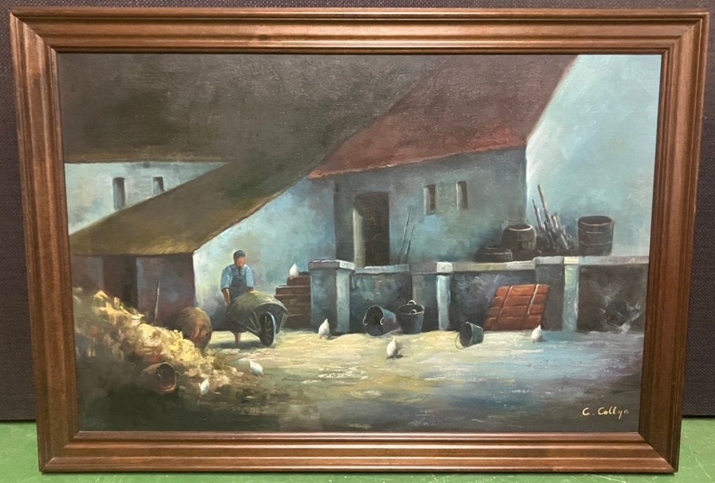 Schilderij - gesigneerd 'C. Collyn', Antiek en Kunst, Ophalen, Doek, Realistisch, Gesigneerd
