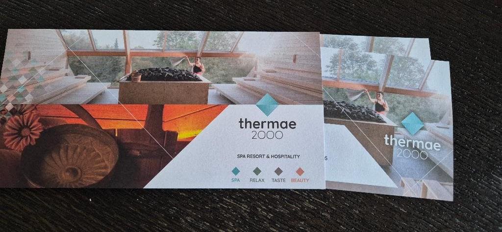 2x Waardebon Thermae 2000, Tickets en Kaartjes, Kortingen en Cadeaubonnen, Twee personen, Cadeaubon, Spa of Sauna