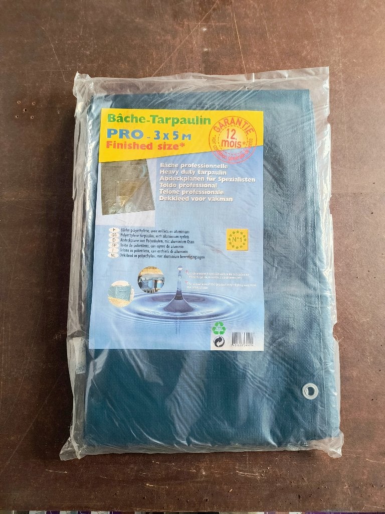 NIEUW Afdekzeil 3x5 m dubbelzijdig uitgevoerd 140 gr/m² dik, Nieuw, 15 m² of meer, Ophalen, Minder dan 4 cm