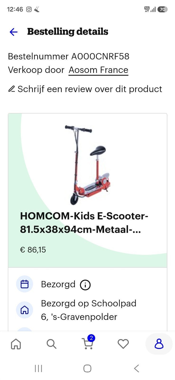 HOMCOM Kinder E-Scooter - Rood, Metaal, 81.5x38x94cm, Ophalen, Gebruikt, Elektrische step (E-scooter), HOMCOM