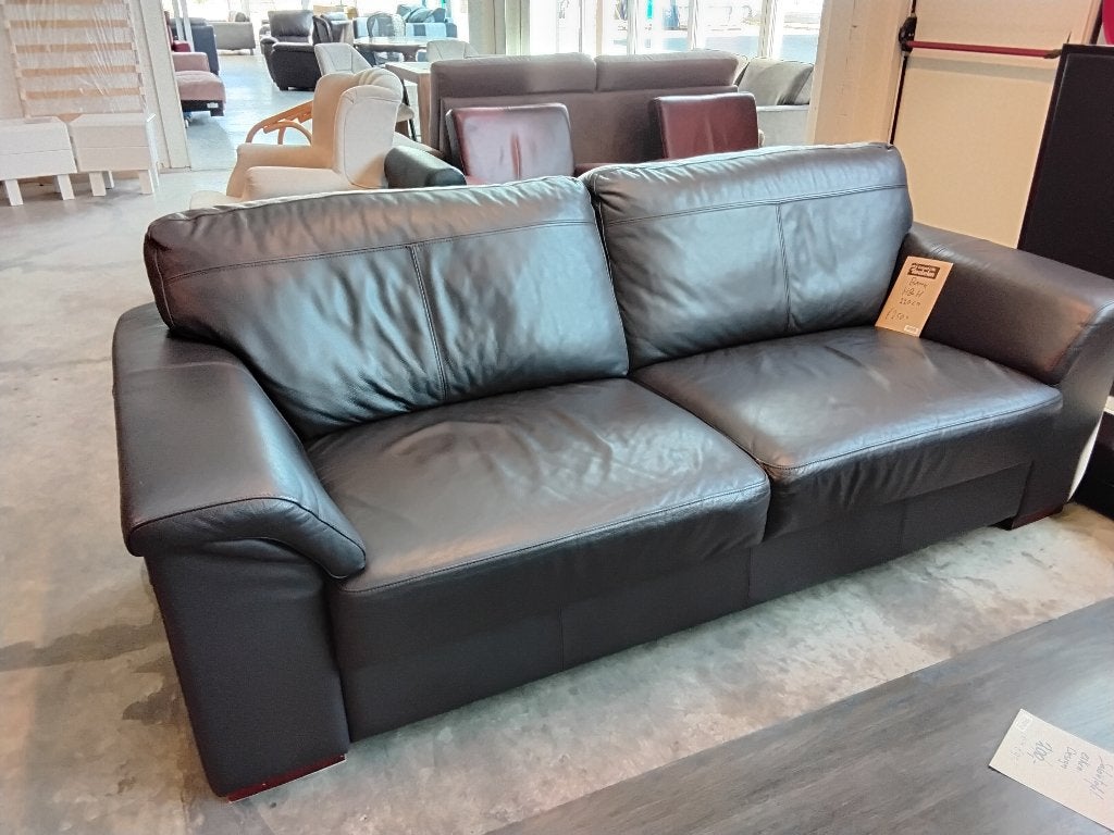 Henders en Hazel bank, leer, 180cm. Second Life Wolvega., Ophalen, Gebruikt, 150 tot 200 cm, Tweepersoons