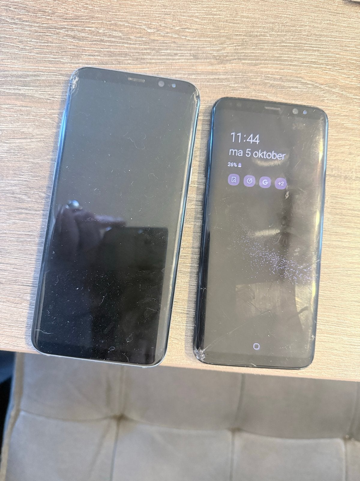 Samsung S8 en S8+ met schermschade, Telecommunicatie, Touchscreen, Ophalen of Verzenden, Niet werkend, Galaxy S2 t/m S9