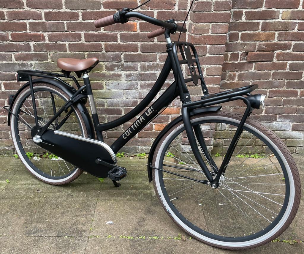 Cortina U4 26 Inch Meisjesfiets Nexus 3 - Matt Zwart, Terugtraprem, Versnellingen, Zo goed als nieuw, Ophalen