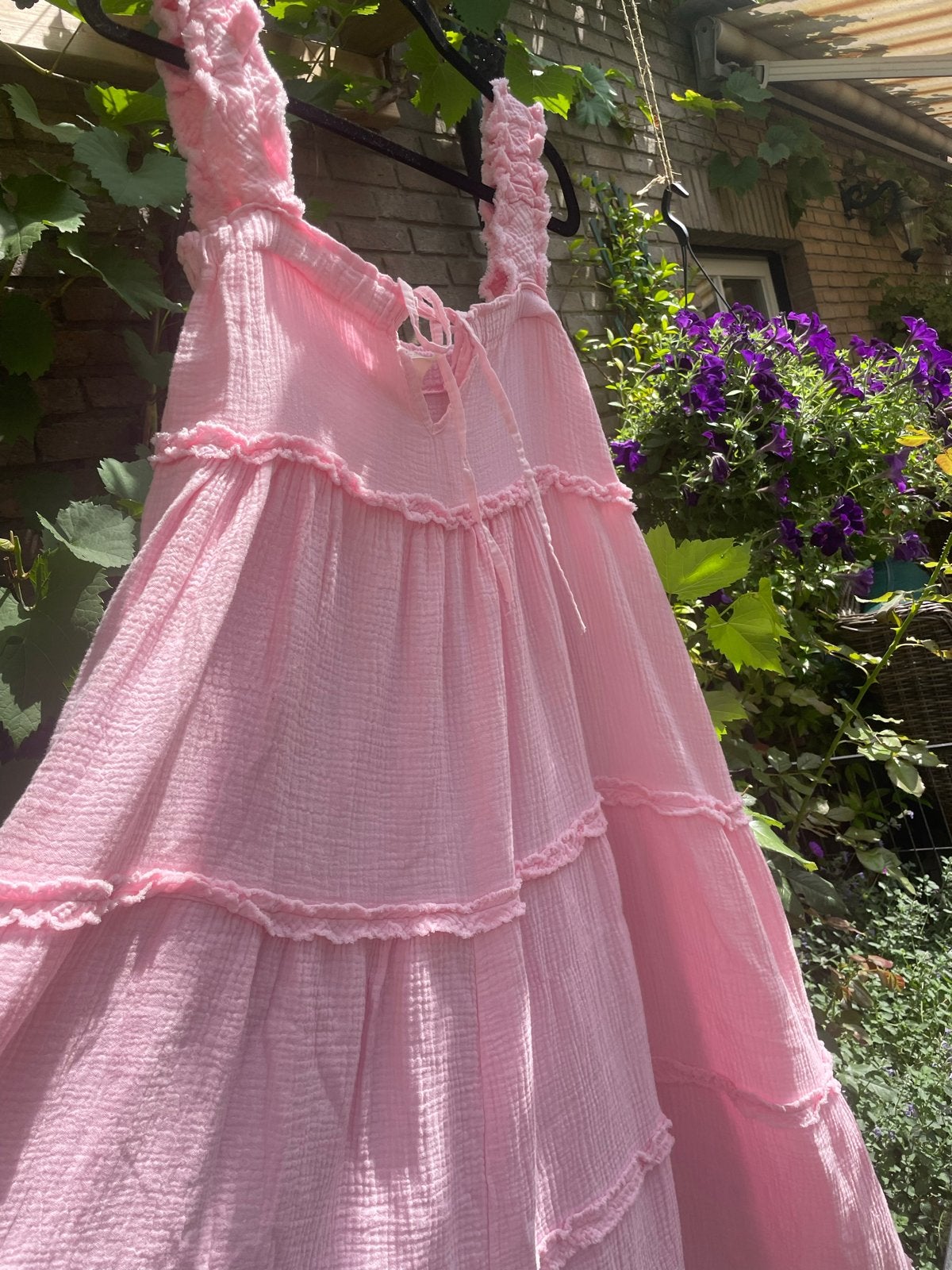 Roze maxi jurk van Moment, 100% katoen, Made in Italy, Maat 38/40 (M), Verzenden, Zo goed als nieuw, Roze