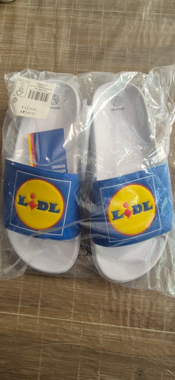 Lidl badslippers mt 41, Kleding | Heren, Ophalen of Verzenden, Overige maten, Blauw, Lidl
