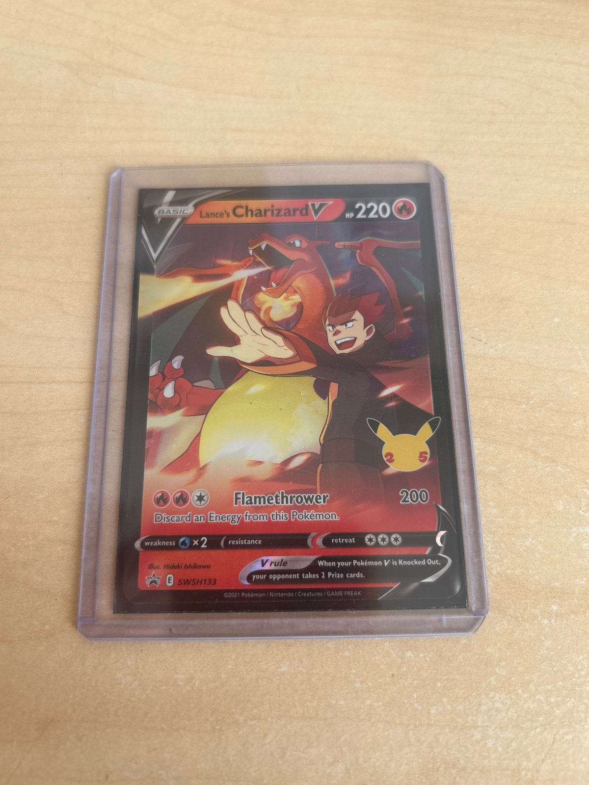 Lance's Charizard V SWSH133 Pokémon Kaart, Ophalen of Verzenden, Zo goed als nieuw, Losse kaart