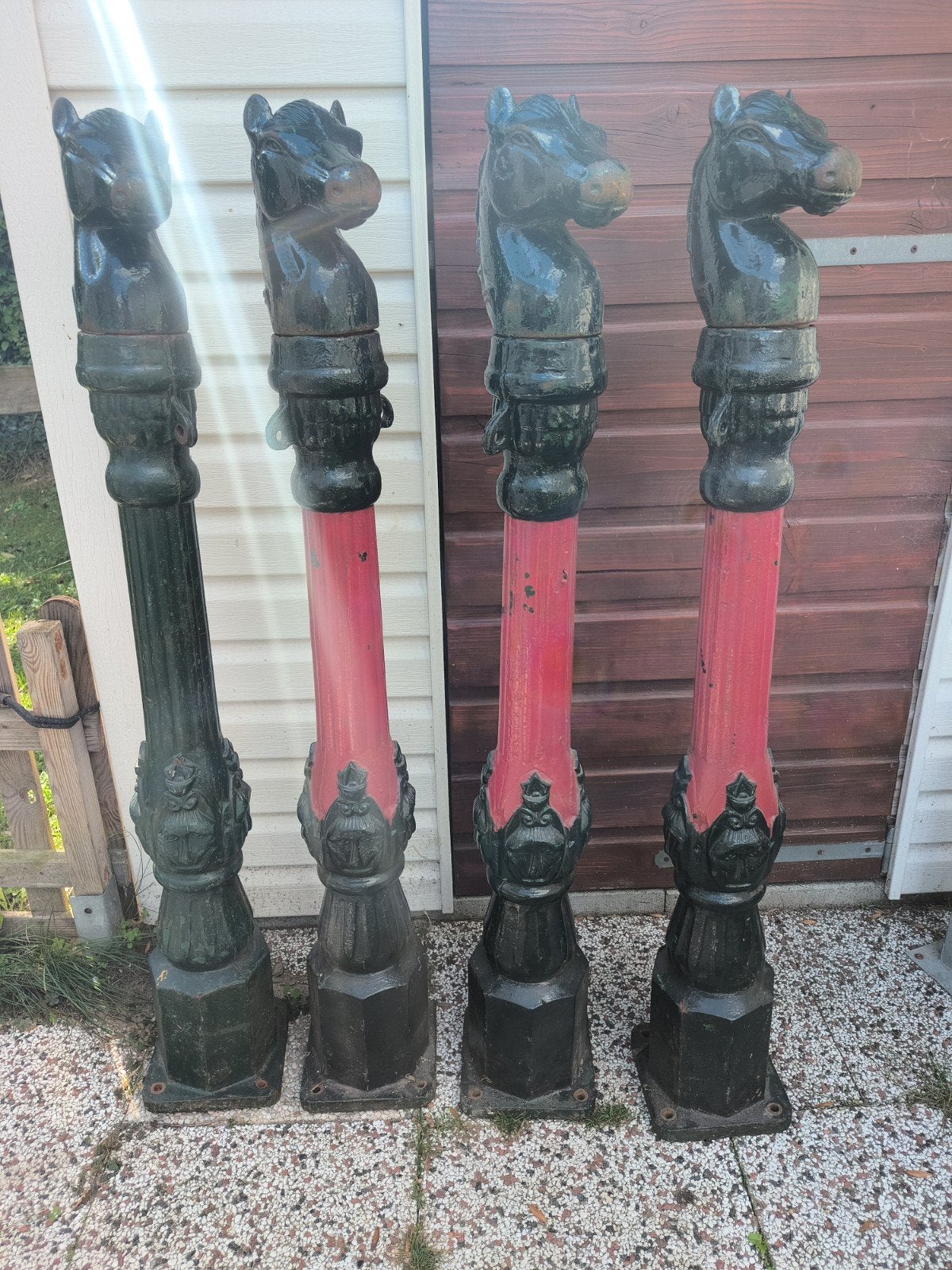 beeld/paard/zuilen/pilaar rond (1880/1910) antiek, Huis en Inrichting, Woonaccessoires | Zuilen en Pilaren, Ophalen, Gebruikt