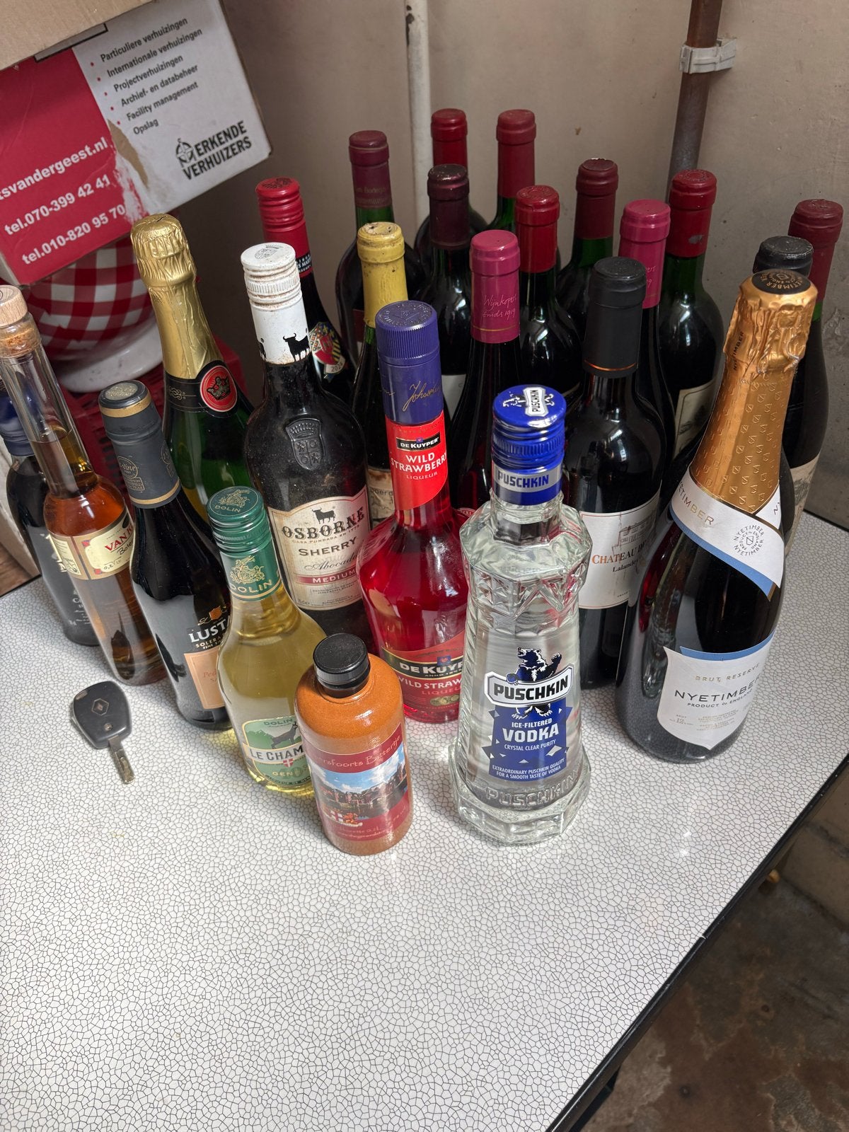 25 onaangebroken flessen drank - van alles wat!, Ophalen of Verzenden, Nieuw, Champagne