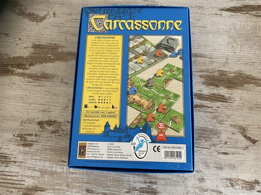 Carcassonne basis editie [s910], Hobby en Vrije tijd, Gezelschapsspellen | Bordspellen, Verzenden, Zo goed als nieuw