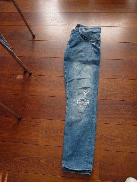 Blauwe jeans spijkerbroek, skinny fit Leroy   Refill ,mt 34-, Blauw, Refill, Ophalen of Verzenden, W33 - W34 (confectie 48/50)