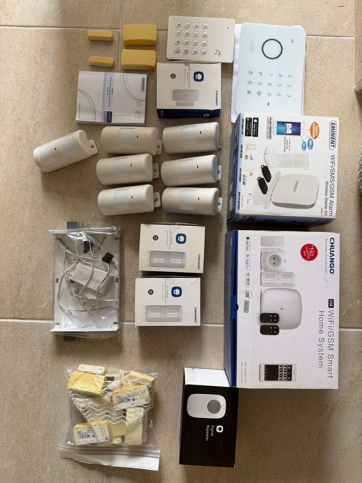 Eminent & Chuango Alarm met veel Sensoren en Accessoires, Beweging, Verzenden, Zo goed als nieuw, Compleet systeem