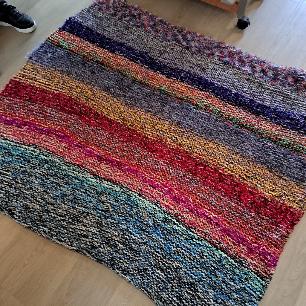 multicolour sprei handgebreid, Gebruikt, Meerkleurig, Ophalen of Verzenden, Twijfelaar