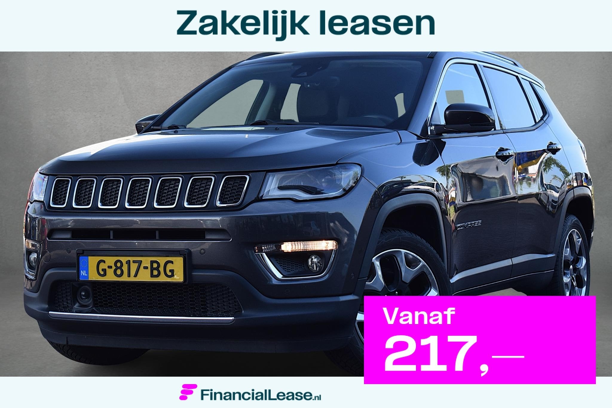Jeep Compass 1.4 MultiAir Limited | Trekhaak | Leer | Beats, Voorwielaandrijving, 450 kg, Gebruikt, 4 cilinders